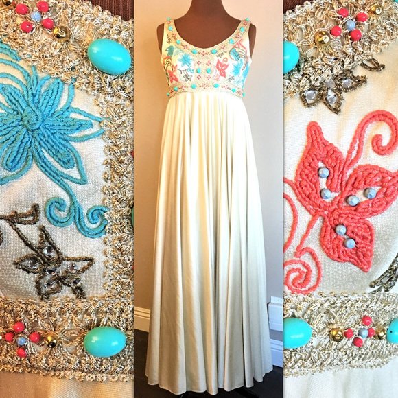 Vintage Dresses & Skirts - 1960's VINTAGE HOLLYWOOD Custom-Made Evening Gown